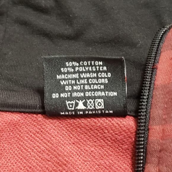 YoungLA Mens Red Camouflage Full Zip Up Hoodie Sz Small Streetwear Activewear - Picture 6 of 10